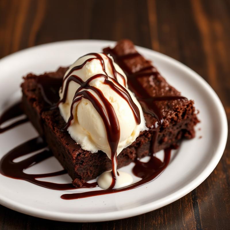 Brownie con helado